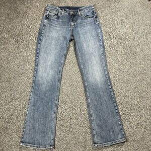 Silver‎ Jeans Jeans Womens 29 Blue Elyse Slim Bootcut Medium Wash Stretch Denim